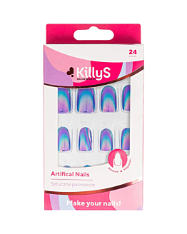 KillyS Sztuczne paznokcie Almond Blue Holo 24 szt.