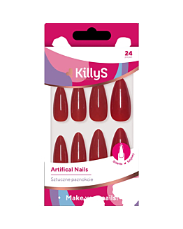 KillyS Sztuczne paznokcie Stiletto Red Temptation 24 szt.