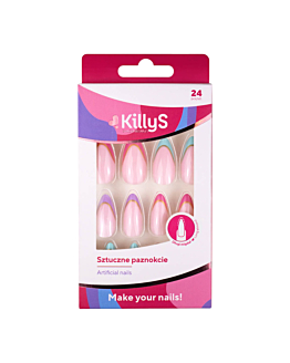 Killys Sztuczne paznokcie Almond Color Metallic French