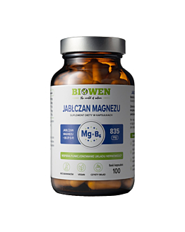 Biowen Jabłczan magnezu 835 mg z witaminą B6 100 kapsułek