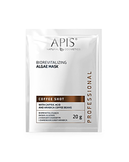 APIS Coffee Shot biorewitalizująca maska algowa z kwasem kawowym i ziarenkami kawy arabica, 20g