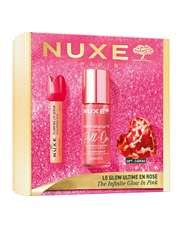Nuxe Glow Huile Prodigieuse Or Florale: Huile Prodigieuse&reg; Or Florale Roll-On Suchy olejek 60 ml + Very Rose Nawilżające serum do ust 8 ml + Spinka do włos&oacute;w 
