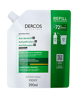 Vichy Dercos DS Szampon przeciwłupieżowy do włosów suchych Refill, 390 ml