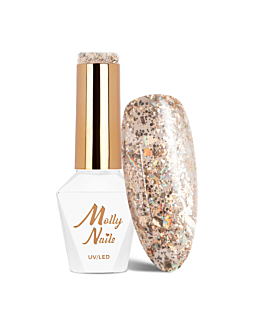 MollyNails Crushed Diamonds Lady in Gold Lakier Hybrydowy UV LED Nr 535 8 g
