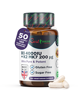 Best Immune Witamina D3 4000IU K2 MK7 200 mcg Maksymalne wsparcie systemu immunologicznego Naturalny produkt premium
