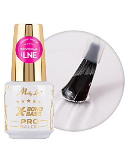 MollyLac X-Bond Base Pro Salon Baza Zwiększająca Przyczepność Manicure Pedicure Clear 15 g
