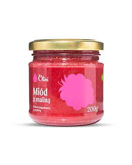 Olini Miód rzepakowy kremowany z maliną 200 ml