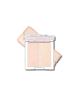 Clio Prism Highlighter Duo, ciepłe duo rozświetlaczy, 01 Cream Fizz, 5,6g