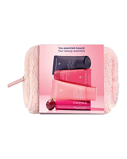 Caudalie Winter Pouch Zestaw: VinoHydra nawilżający żel myjący 30 ml + VinoHydra Krem intensywne nawilżenie 15 ml + Balsam do ust 4,5 g + Szampon 30  ml