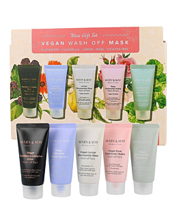 Mary&May Vegan Wash Off Mask MINI Gift Set Zestaw maseczek 5x30g + pędzel
