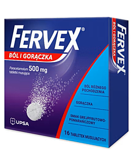 Fervex Ból i Gorączka 500 mg Tabletki, 16 szt.