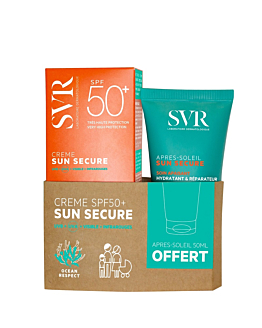 SVR Zestaw: Sun Secure Crème SPF50+ 50ml + Lait Après-Soleil 50ml, Ochrona i ukojenie skóry