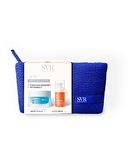 SVR Zestaw prezentowy: Hyalu Biotic Krem 50ml + C Eye Biotic Krem pod oczy 15ml + Kosmetyczka