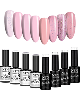 NTN Premium Limited Edition Pinks 1 Zestaw 8 Lakierów Hybrydowych Do Paznokci 5g