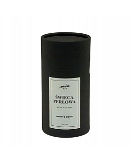 Miabox Świeca perłowa 300 ml wosk roślinny, biały, Whisky&Cigars