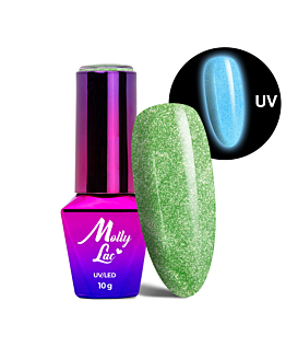 MollyLac Night Glowing Lakier Hybrydowy UV LED Kocie Oko Świecący w Ciemności Nr 678 Exciter 10 g