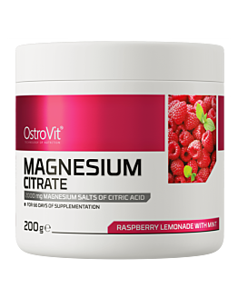 OstroVit Cytrynian Magnezu 200 g o smaku lemoniady malinowej z miętą