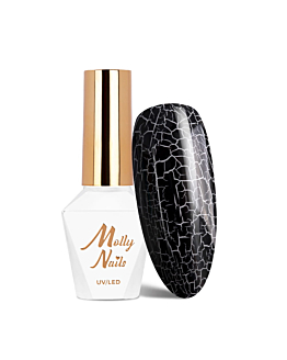 MollyNails Crackle Gel Lakier Hybrydowy UV LED Black Nr 158 8 g