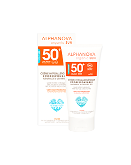 Alphanova Krem przeciwsłoneczny, hipoalergiczny, wodoodporny, filtr SPF50, 50g