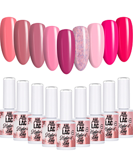 AlleLac Pinks 1 Zestaw 9 Lakierów Hybrydowych Do Paznokci 6g