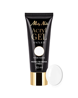 MollyNails Akrylożel Żel Budujący Do Przedłużania Paznokci Pure White 30 ml