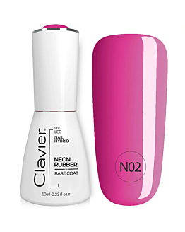 Clavier Luxury Neon Rubber Base kolorowa baza kauczukowa N02 Purple Rainbow, 10ml