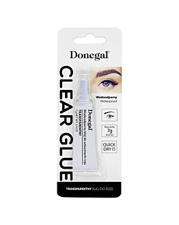 Donegal Clear Glue wodoodporny klej do rzęs Transparentny, 7g