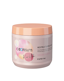 Inebrya Ice Cream Keratin keratynowa maska restrukturyzująca do włosów, 500ml
