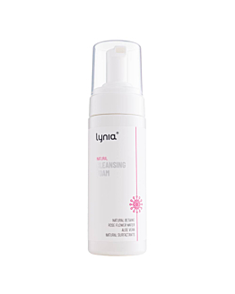 Lynia Nawilżająca pianka do mycia twarzy z naturalną betainą i wodą r&oacute;żaną, 150 ml