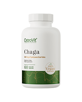 OstroVit Chaga VEGE 60 kaps Ekstrakt 600 mg Huba Brzozowa Polisacharydy 40%