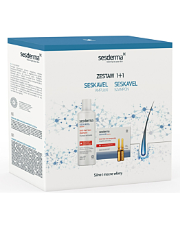 Sesderma Zestaw Seskavel (Szampon + Ampułki przeciw wypadniu włosów 12X8Ml) F22/