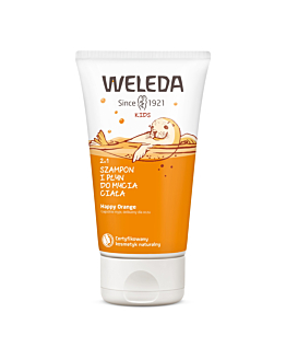Weleda Kids 2w1 Szampon i płyn do mycia ciała Happy Orange, 150 ml