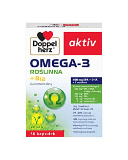 Doppelherz Aktiv Omega-3 Roślinna Suplement diety z olejem z mikroalg Kapsułki