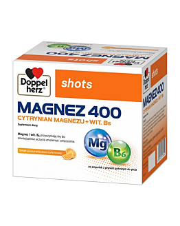 Doppelherz Shots Magnez 400 Płyn, 10 amp. x 25 ml