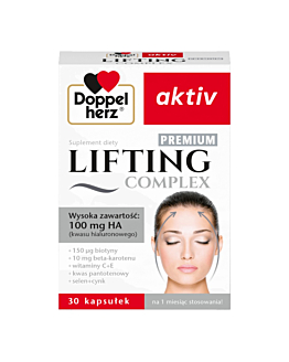 Doppelherz Aktiv Lifting Complex Premium, Suplement diety pomagający zachować młody wygląd skóry, Kapsułki