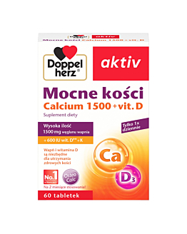 Doppelherz Aktiv Mocne Kości Calcium 1500 + Vit. D3, Tabletki