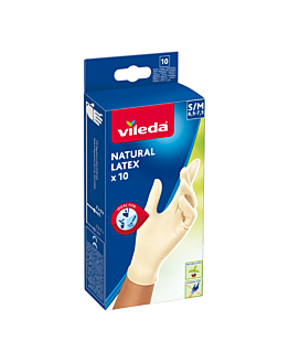Vileda Rękawice lateksowe Natural Latex S/M 10 szt.