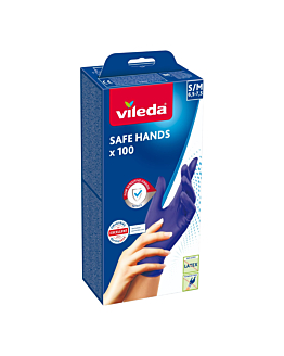 Vileda Rękawice nitrylowe Safe Hands S/M 100 szt.