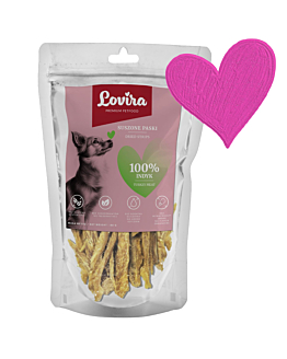 Lovira Smaczki dla Psa Indyk paski 80g