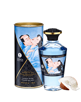 Jadalny Olejek Rozgrzewający Do Miejsc Intymnych O Smaku Kokosowym Aphrodisiac Warming Oil Coconut Thrills 100Ml Shunga