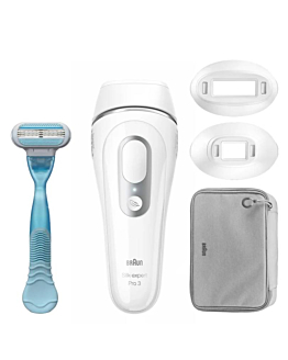 Braun Zestaw: urządzenie do depilacji IPL Braun Silk Expert Pro 3 PL3121 + maszynka do golenia Venus Smooth + kosmetyczka