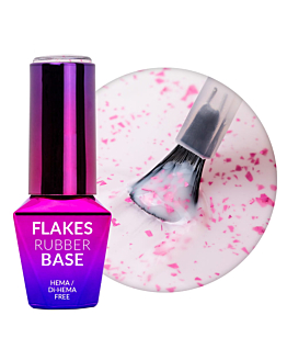 MollyLac Flakes Rubber Base Milk Pink Baza Kauczukowa Mleczna Z Płatkami 10 g