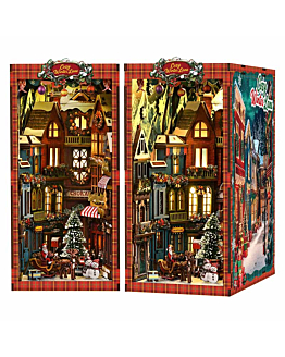 Habarri Miniaturowy domek Book Nook - Świąteczna uliczka