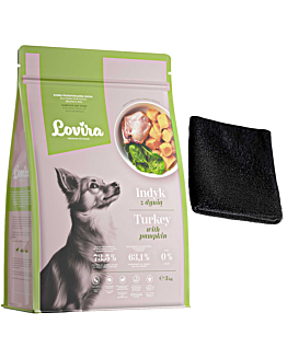 Lovira Karma Sucha Indyk 3 kg + MIkrofibra do łapek Psów