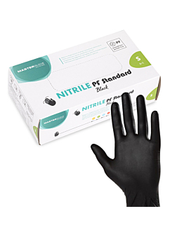 Master Glove PF Standard Rękawiczki Nitrylowe Bezpudrowe Czarne Rozmiar S 100 szt.