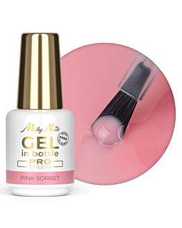 MollyNails Pro Salon Gel In Bottle Żel Budujący W Butelce Z Pędzelkiem Pink Sorbet 15 g
