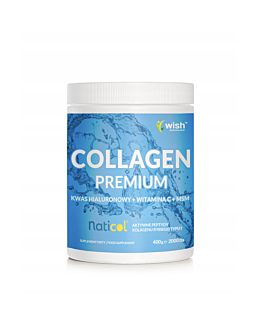 Wish Kolagen PREMIUM Naticol + Kwa Hialuronowy + Witamina C + MSM 400 g