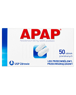 Apap 500 mg 50 Tabletek powlekanych