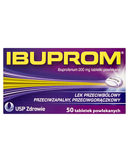 Ibuprom 200mg Tabletki przeciwbólowe i przeciwgorączkowe, 50 tabl.