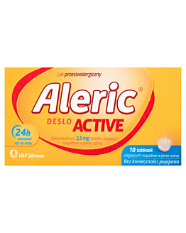 Aleric Deslo Active 2,5mg, Na alergię i katar sienny dla dzieci, Tabletki